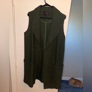 Tahari Olive Green Textured Vest